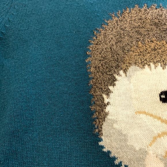 TALBOTS Adorable teal hedgehog sweater, size M - Picture 7 of 13
